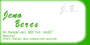 jeno beres business card